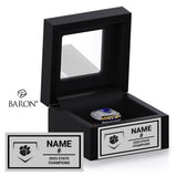 Taylor High School Baseball 2025 Championship Black Window Ring Box