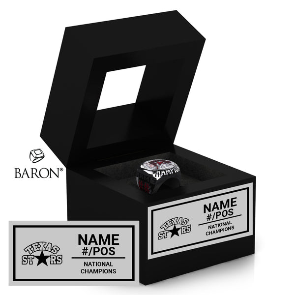 Texas Stars NAFA Softball Championship Black Window Ring Box