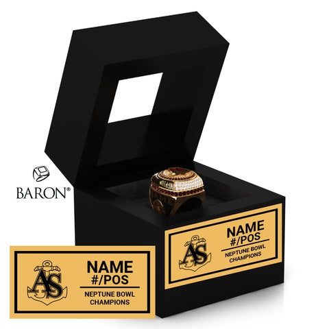 The Apprentice School Football Championship Black Window Ring Box