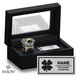Stingray Allstars Green Cheer 2025 Championship Black Standard Window Ring Box