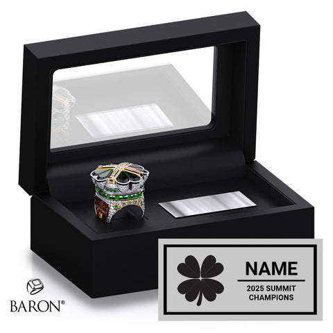 Stingray Allstars Green Cheer 2025 Championship Black Standard Window Ring Box