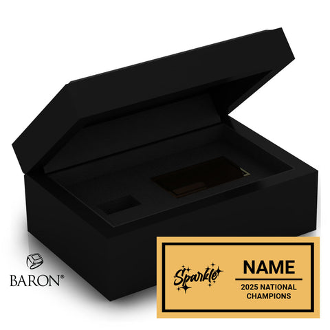 The Stingray Allstars Marietta Sparkle 2025 Championship Black Standard Window Ring Box