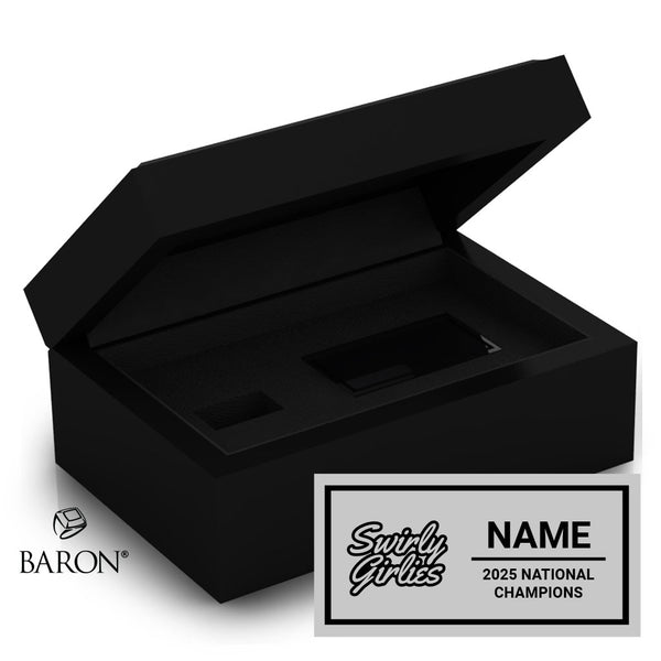 Stingray Allstars Peppermint Cheer 2025 Championship Black Standard Window Ring Box