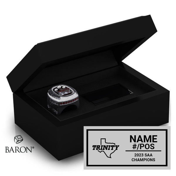 Trinity University Football 2023 Championship Black Standard Window Ring Box