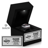 Trinity University Football 2023 Championship Black LED Ring Box