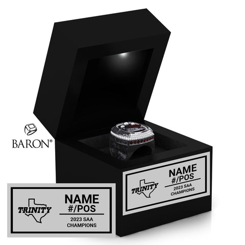 Trinity University Football 2023 Championship Black LED Ring Box