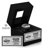 Trinity University Football 2023 Championship Black Window Ring Box