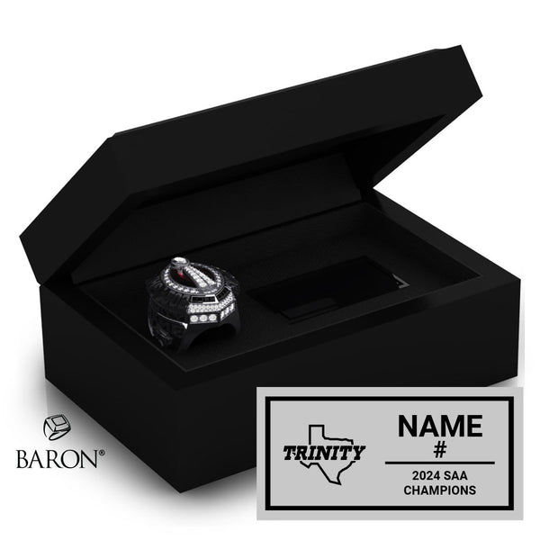 Trinity University Football 2024 Championship Black Standard Window Ring Box