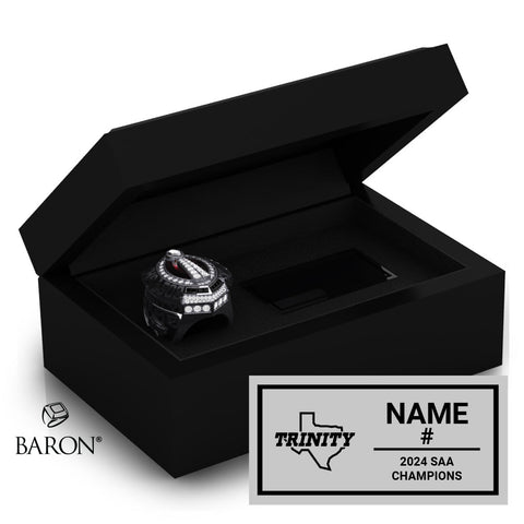 Trinity University Football 2024 Championship Black Standard Window Ring Box