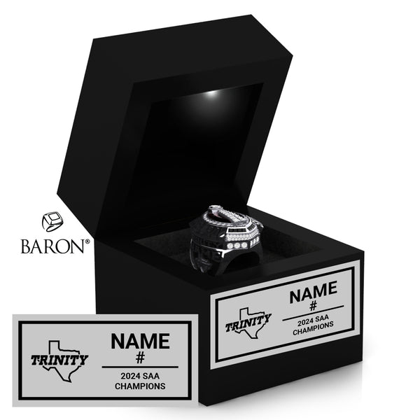 Trinity University Football 2024 Championship Black LED Ring Box