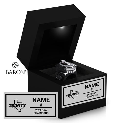 Trinity University Football 2024 Championship Black LED Ring Box