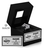 Trinity University Football 2024 Championship Black Window Ring Box