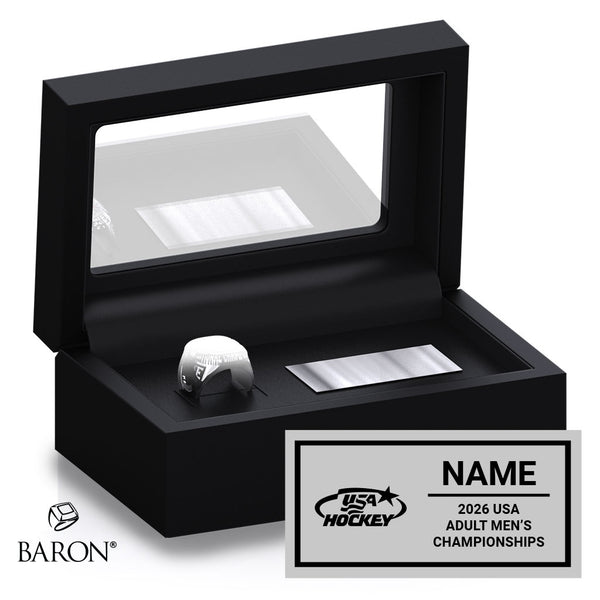USA Hockey Adult Men's and Women's National Championship 2026 Black Standard Window Ring Box