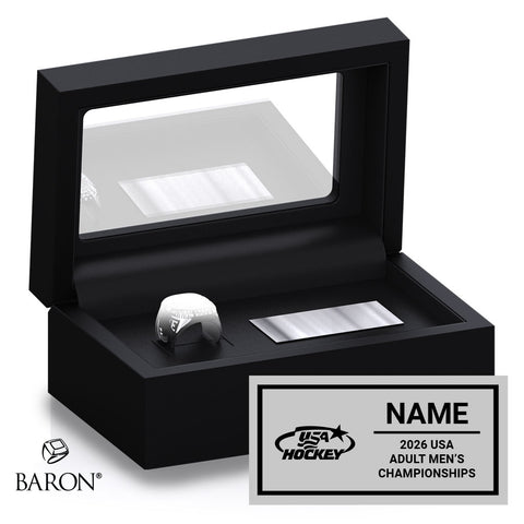 USA Hockey Adult Men's and Women's National Championship 2026 Black Standard Window Ring Box