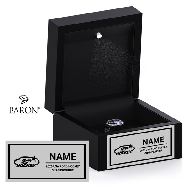 USA Hockey Pond Hockey Championship 2026 Championship Black LED Ring Box