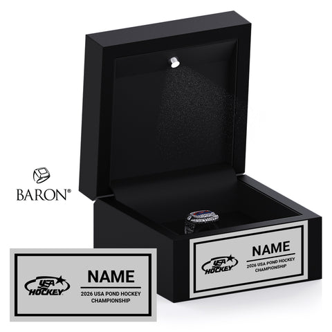 USA Hockey Pond Hockey Championship 2026 Championship Black LED Ring Box