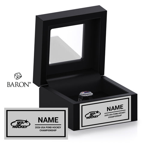 USA Hockey Pond Hockey Championship 2026 Championship Black Window Ring Box