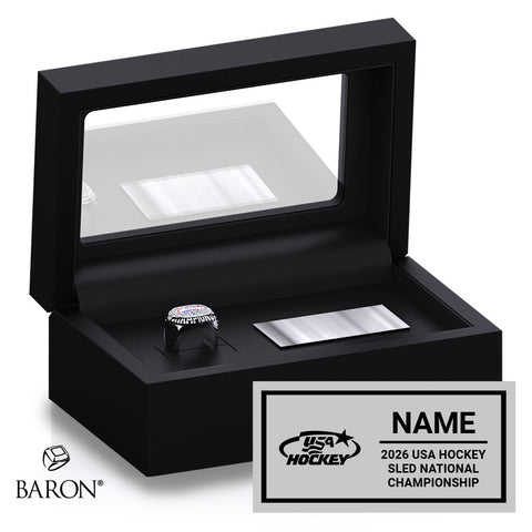 USA Hockey Sled National Championship 2026 Championship Black Standard Window Ring Box