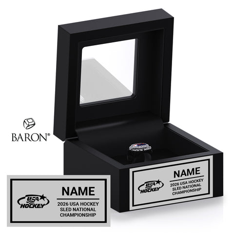 USA Hockey Sled National Championship 2026 Championship Black Window Ring Box