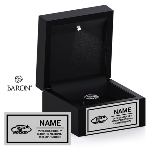 USA Hockey Warrior National Championship 2026 Black LED Ring Box
