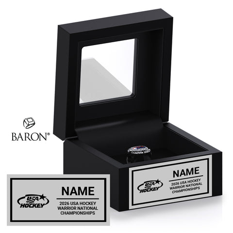 USA Hockey Warrior National Championship 2026 Black Window Ring Box