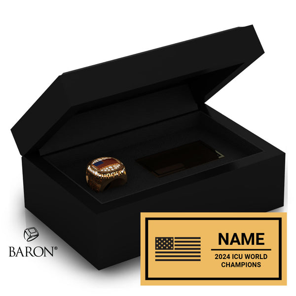 USA Junior All Girl Cheer 2024 Championship Black Standard Window Ring Box