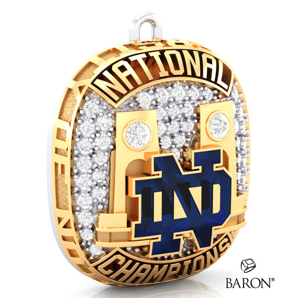 The University of Notre Dame Men's Lacrosse Parents 2024 Championship Ring Top Pendant - Design 1.10