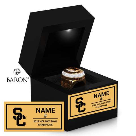 University of Southern California Football 2023 Championship Black LED Ring Box