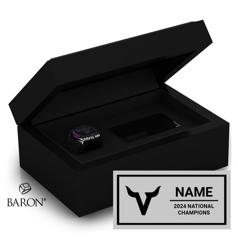 Valencia High School Stunt National Champions 2024 Championship Black Standard Window Ring Box