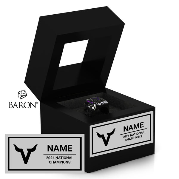 Valencia High School Stunt National Champions 2024 Championship Black Window Ring Box