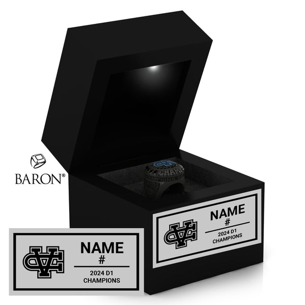 Valley Christian Boys Volleyball 2024 Championship Black LED Ring Box