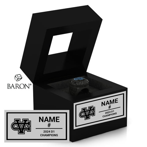 Valley Christian Boys Volleyball 2024 Championship Black Window Ring Box