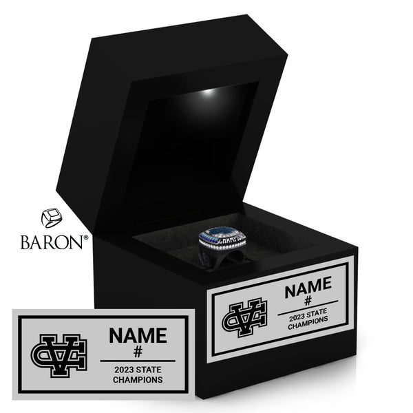 Valley Christian Girls Volleyball 2023 Championship Black LED Ring Box