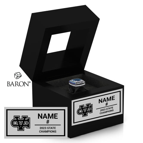 Valley Christian Girls Volleyball 2023 Championship Black Window Ring Box