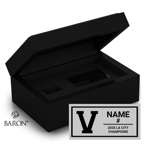 Venice High School Beach Volleyball 2025 Championship Black Standard Window Ring Box