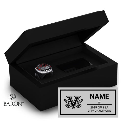 Verdugo Hills Girls Basketball 2025 Championship Black Standard Window Ring Box