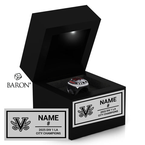 Verdugo Hills Girls Basketball 2025 Championship Black LED Ring Box