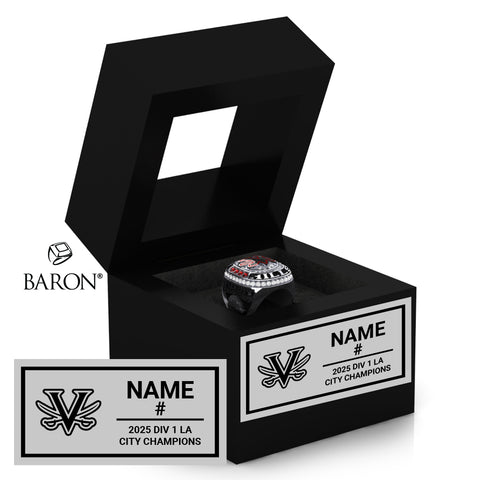 Verdugo Hills Girls Basketball 2025 Championship Black Window Ring Box
