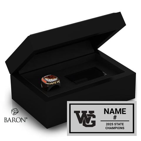 Webster Groves High School Boys Basketball 2025 Championship Black Standard Window Ring Box