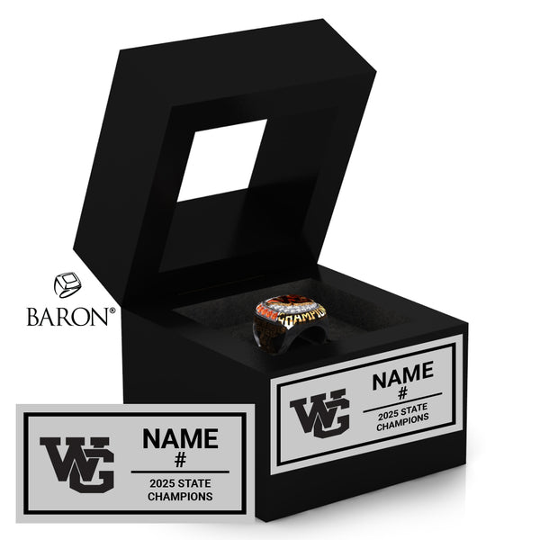 Webster Groves High School Boys Basketball 2025 Championship Black Window Ring Box