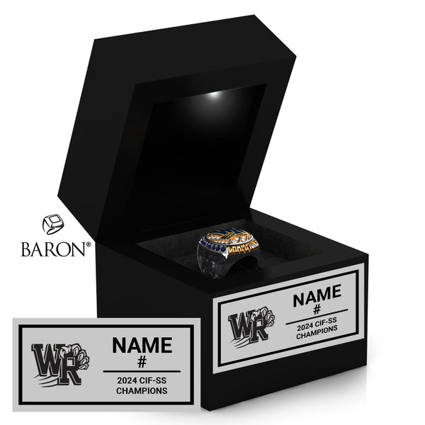 West Ranch High School-Boys Volleyball 2024 Championship Black LED Ring Box