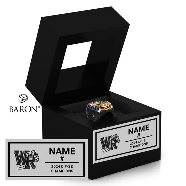 West Ranch High School-Boys Volleyball 2024 Championship Black Window Ring Box