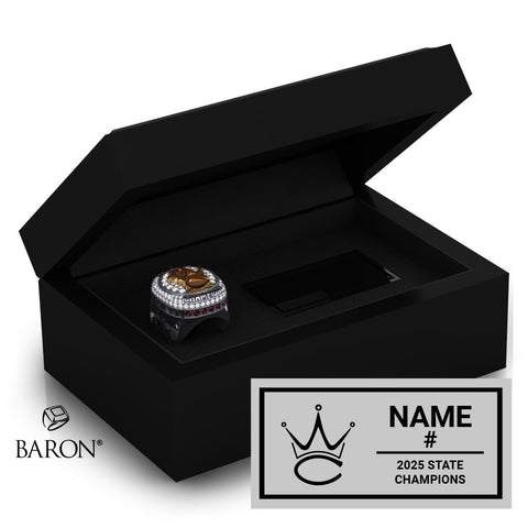 Western Christian High School Boys Basketball 2025 State Championship Black Standard Window Ring Box