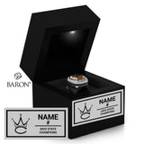Western Christian High School Boys Basketball 2025 State Championship Black LED Ring Box