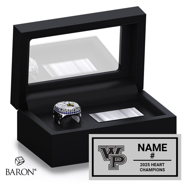 William Penn University Men's Lacrosse 2025 Championship Black Standard Window Ring Box