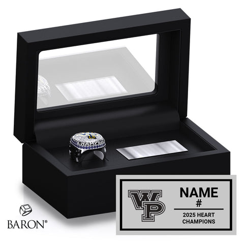 William Penn University Men's Lacrosse 2025 Championship Black Standard Window Ring Box