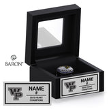 William Penn University Men's Lacrosse 2025 Championship Black Window Ring Box