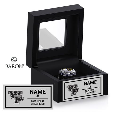 William Penn University Men's Lacrosse 2025 Championship Black Window Ring Box