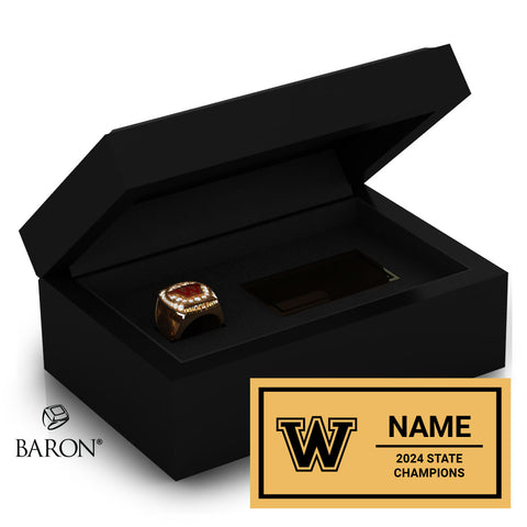 Woodbridge High School Entertainment Corps 2024 Championship Black Standard Window Ring Box