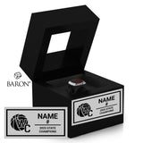 Woodland Christian Girls Basketball 2025 Championship Black Window Ring Box